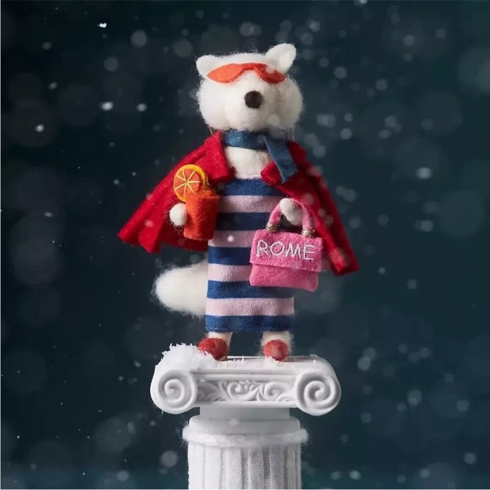NWT ROME FOX FELT ORNAMENT 2024 Travel Collection Anthro